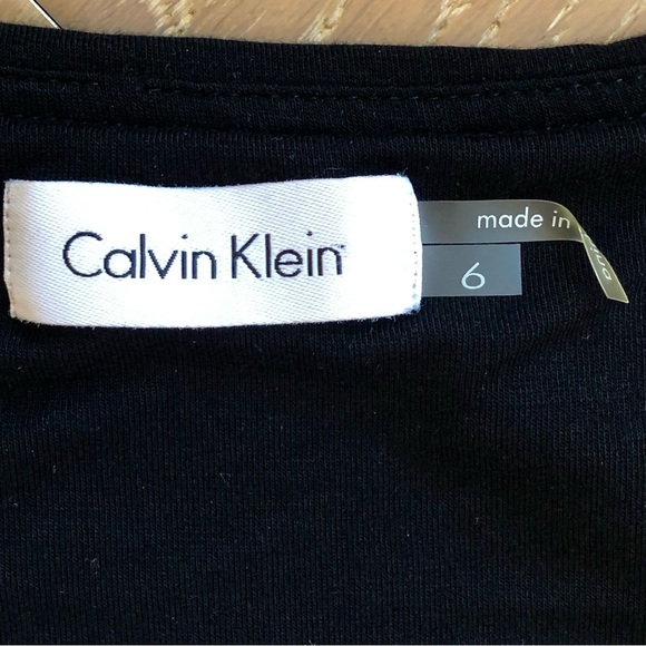 ⭐️Calvin Klein⭐️Black 54" Long Maxi Sleeveless Ruched Beach Evening Dress Size 6 - Picture 15 of 16